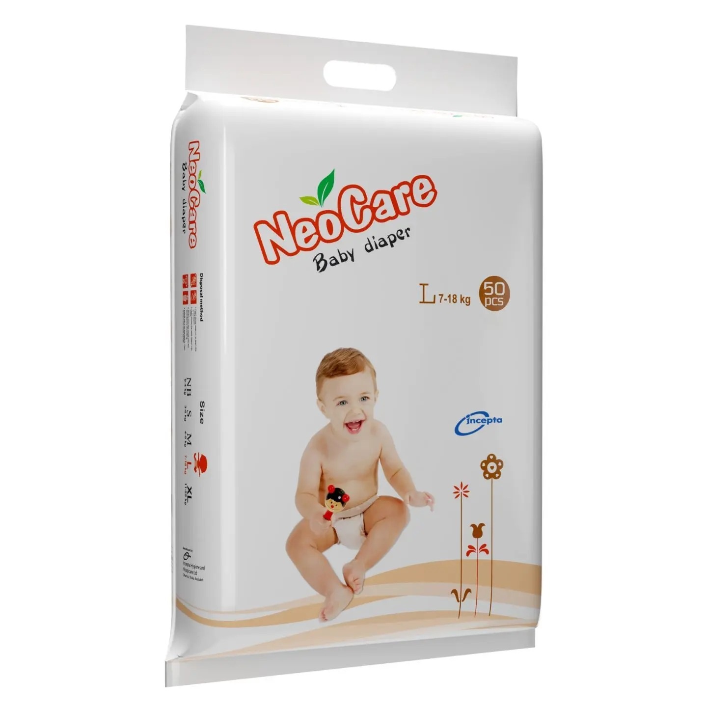 Neocare Belt System Baby Premium Diaper S (7-18 kg) - 50pcs