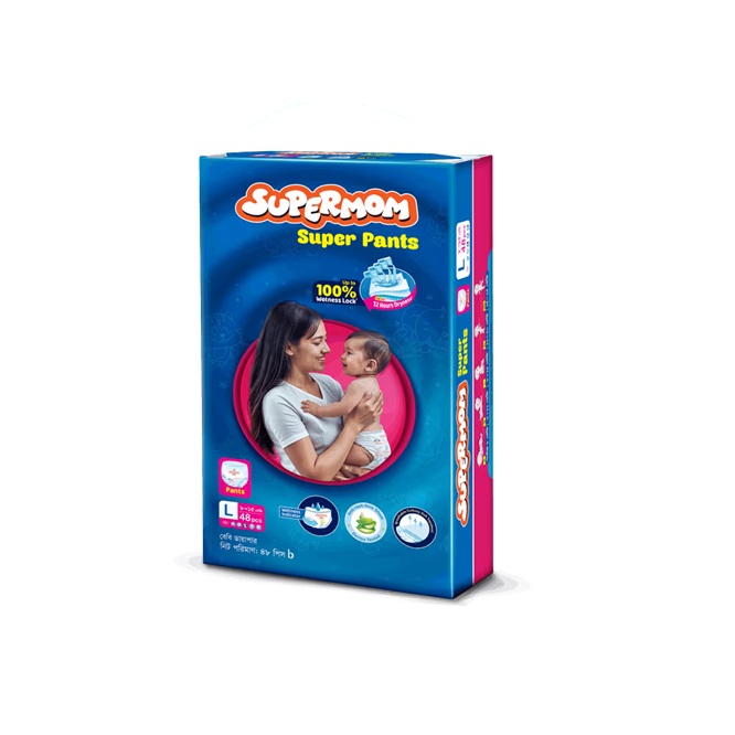 Supermom Baby Pant Diaper Large (8-15) Kg Super Saver Pack 48pcs